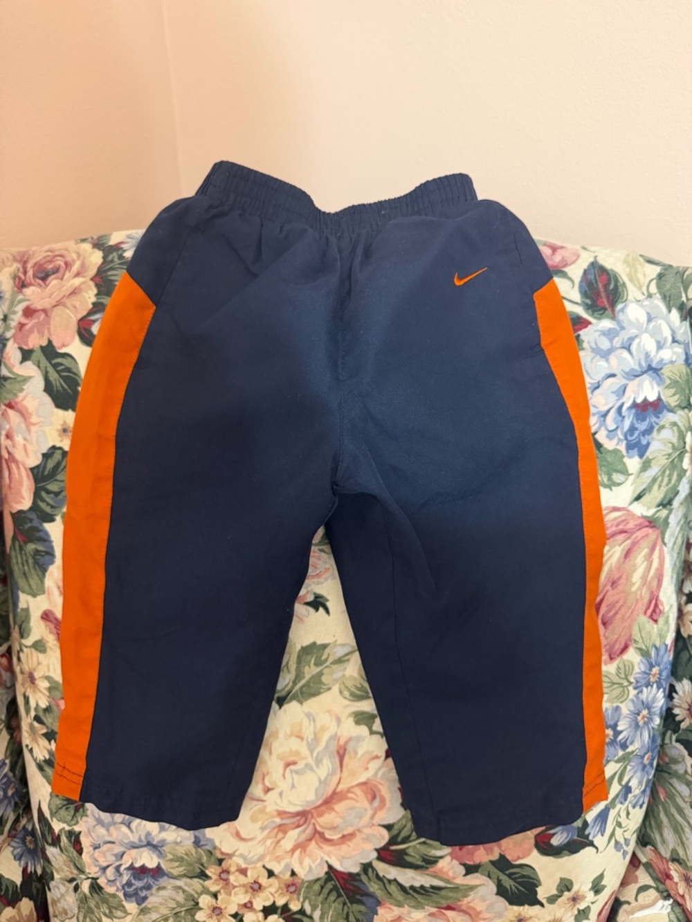 Nike Kids Navy with Orange Side-Stripe Joggers